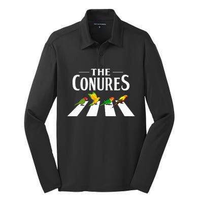 Sun Conure Parrot Pedestrian Design For A Conure Owner Silk Touch Performance Long Sleeve Polo