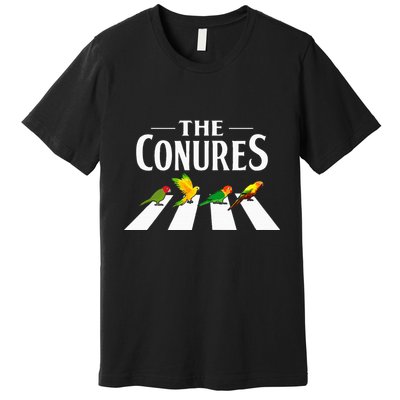 Sun Conure Parrot Pedestrian Design For A Conure Owner Premium T-Shirt