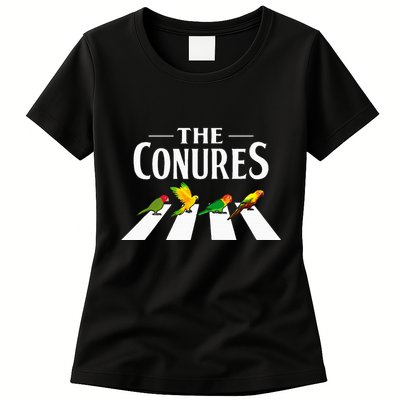 Sun Conure Parrot Pedestrian Design For A Conure Owner Womens T-Shirt