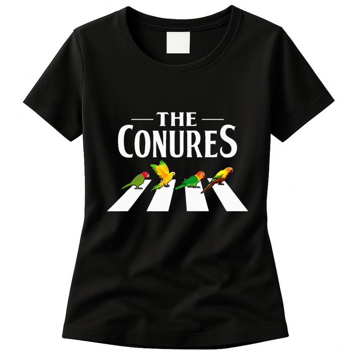 Sun Conure Parrot Pedestrian Design For A Conure Owner Womens T-Shirt