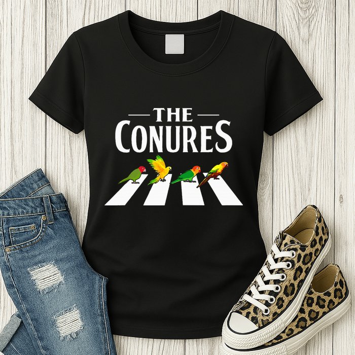 Sun Conure Parrot Pedestrian Design For A Conure Owner Womens T-Shirt
