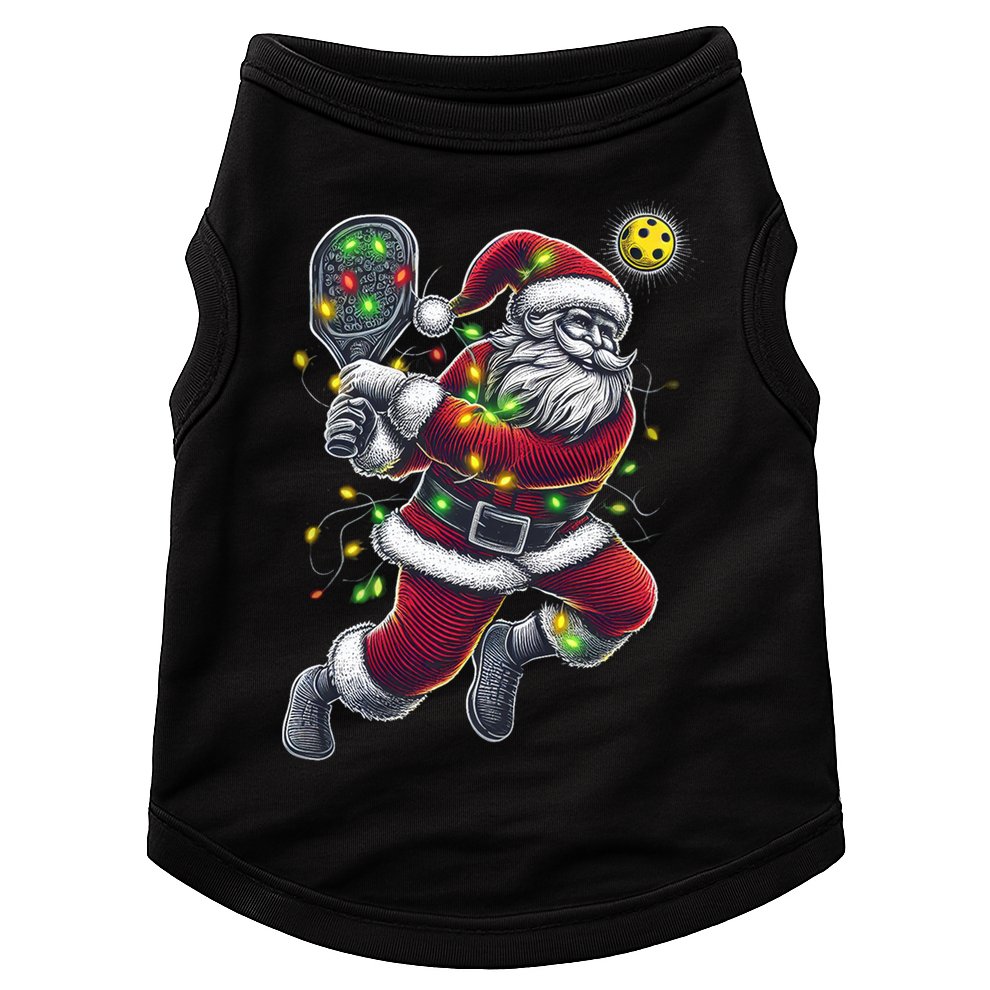 Santa Claus Playing Pickleball Lover Christmas Holiday Gift Doggie Tank