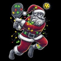 Santa Claus Playing Pickleball Lover Christmas Holiday Gift Cooling Performance Crew T-Shirt