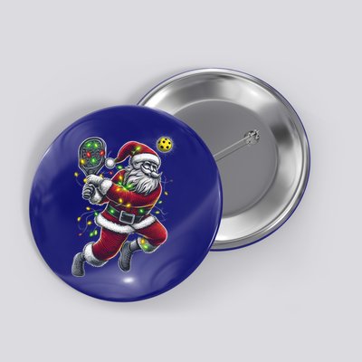 Santa Claus Playing Pickleball Lover Christmas Holiday Gift Button