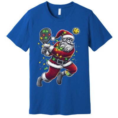 Santa Claus Playing Pickleball Lover Christmas Holiday Gift Premium T-Shirt