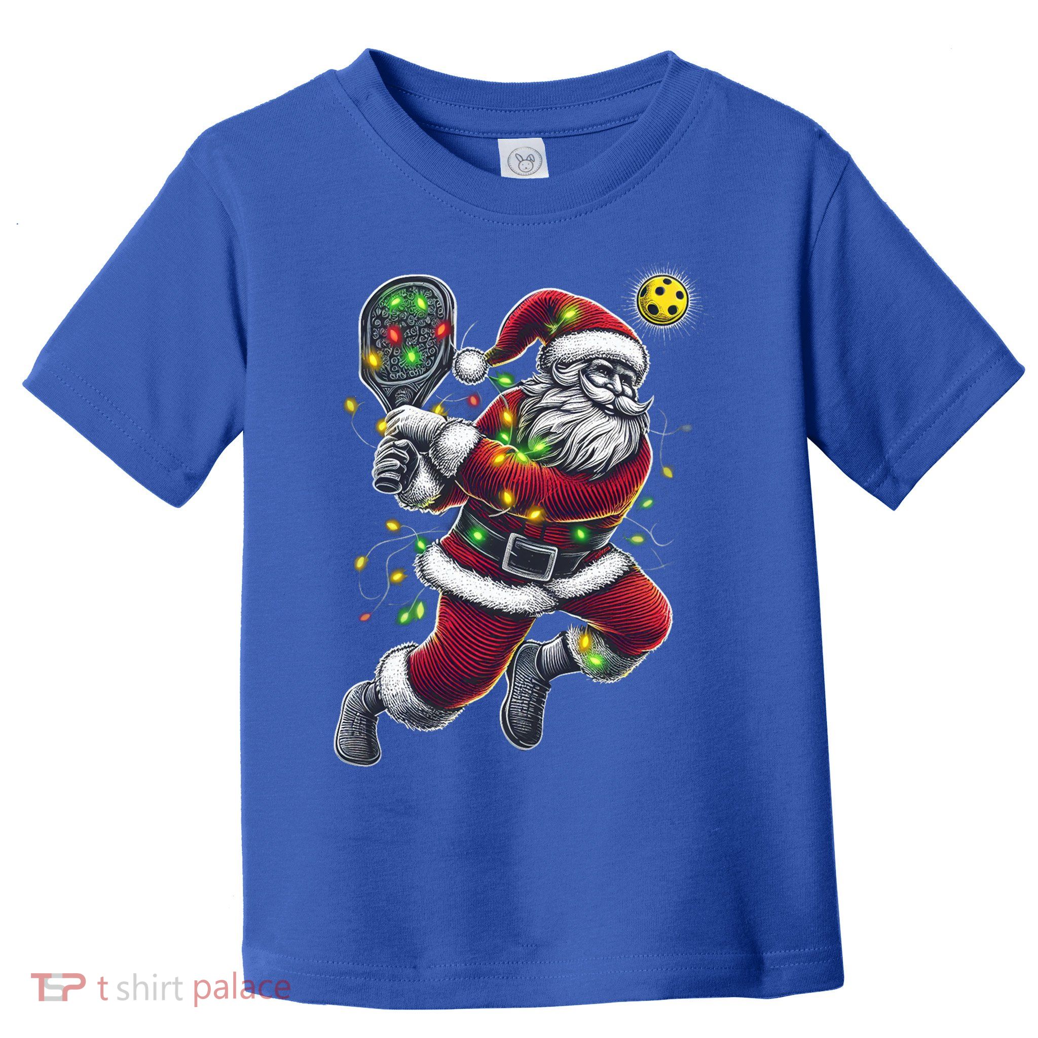 Santa Claus Playing Pickleball Lover Christmas Holiday Gift Toddler T-Shirt