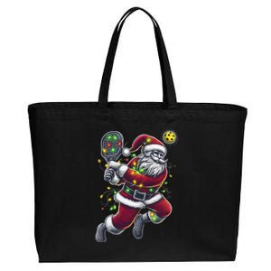 Santa Claus Playing Pickleball Lover Christmas Holiday Gift Cotton Canvas Jumbo Tote