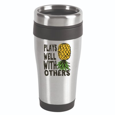 Swinger Couples Plays Well With Others Upside Down Pineapple Great Gift 16oz Travel Tumbler