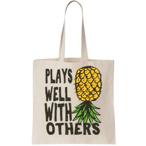 Swinger Couples Plays Well With Others Upside Down Pineapple Great Gift Tote Bag