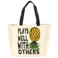Swinger Couples Plays Well With Others Upside Down Pineapple Great Gift Zip Tote Bag