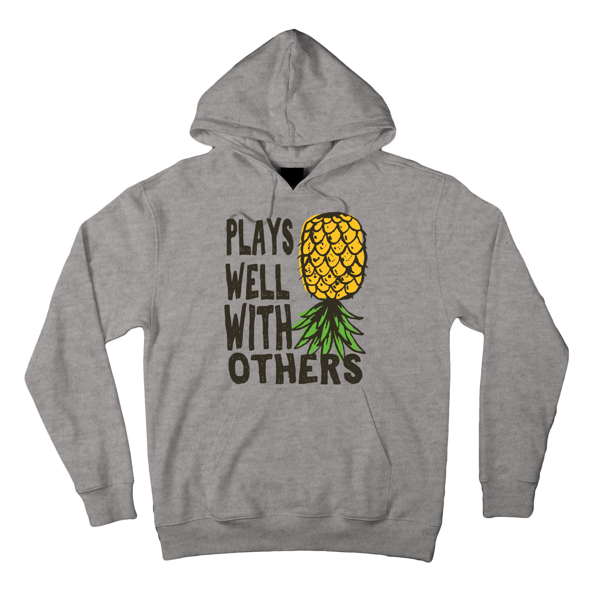 Swinger Couples Plays Well With Others Upside Down Pineapple Great Gift Tall Hoodie