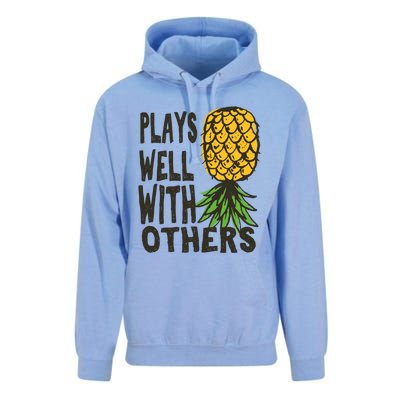 Swinger Couples Plays Well With Others Upside Down Pineapple Great Gift Unisex Surf Hoodie