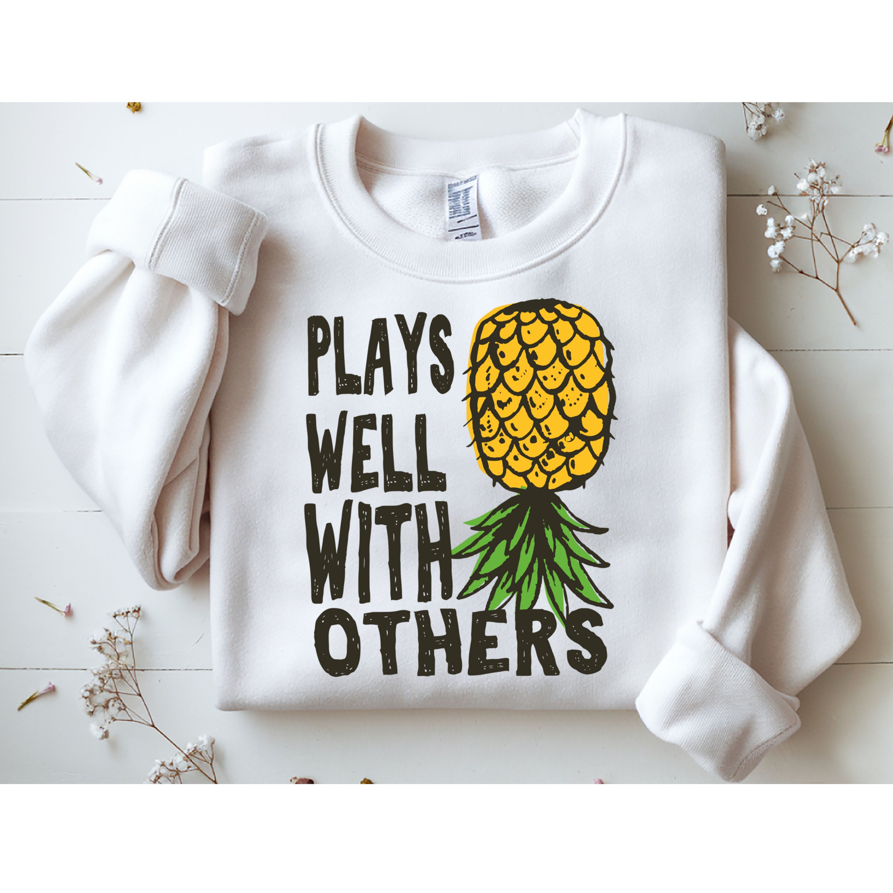 Swinger Couples Plays Well With Others Upside Down Pineapple Great Gift Sweatshirt