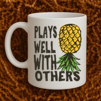 Swinger Couples Plays Well With Others Upside Down Pineapple Great Gift Mug