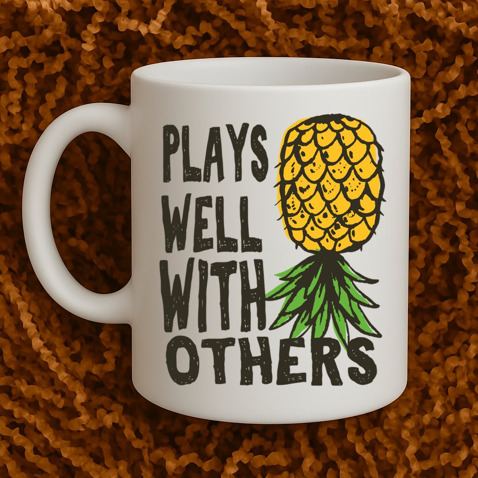 Swinger Couples Plays Well With Others Upside Down Pineapple Great Gift Mug
