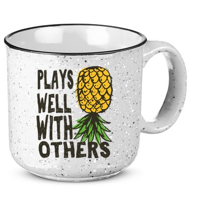 Swinger Couples Plays Well With Others Upside Down Pineapple Great Gift 15oz Campfire Ceramic Mug