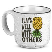 Swinger Couples Plays Well With Others Upside Down Pineapple Great Gift 15oz Campfire Ceramic Mug