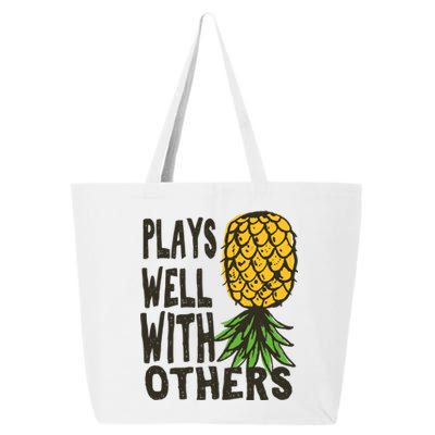 Swinger Couples Plays Well With Others Upside Down Pineapple Great Gift 25L Jumbo Tote