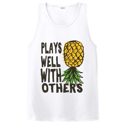 Swinger Couples Plays Well With Others Upside Down Pineapple Great Gift PosiCharge Competitor Tank