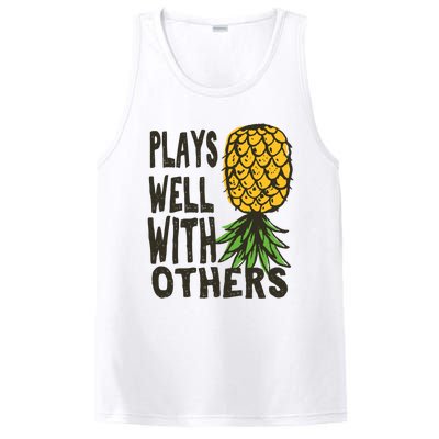 Swinger Couples Plays Well With Others Upside Down Pineapple Great Gift PosiCharge Competitor Tank