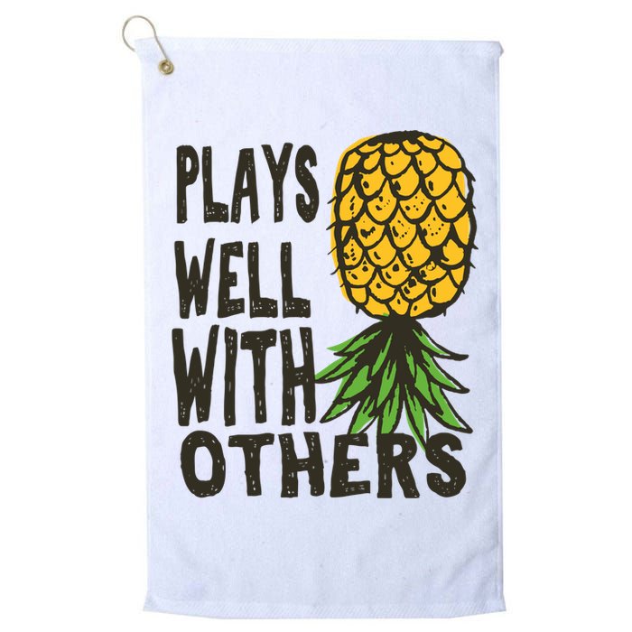 Swinger Couples Plays Well With Others Upside Down Pineapple Great Gift Golf Towel