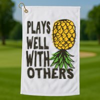 Swinger Couples Plays Well With Others Upside Down Pineapple Great Gift Golf Towel