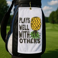 Swinger Couples Plays Well With Others Upside Down Pineapple Great Gift Golf Towel