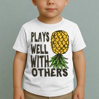 Swinger Couples Plays Well With Others Upside Down Pineapple Great Gift Toddler T-Shirt
