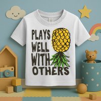 Swinger Couples Plays Well With Others Upside Down Pineapple Great Gift Toddler T-Shirt