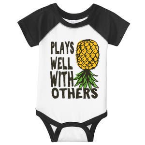 Swinger Couples Plays Well With Others Upside Down Pineapple Great Gift Infant Baby Jersey Bodysuit