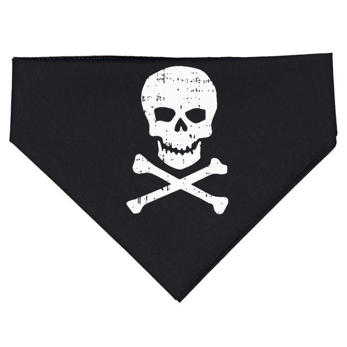 Skull Crossbones Pocket Halloween Costume Skeleton Bones USA-Made Doggie Bandana