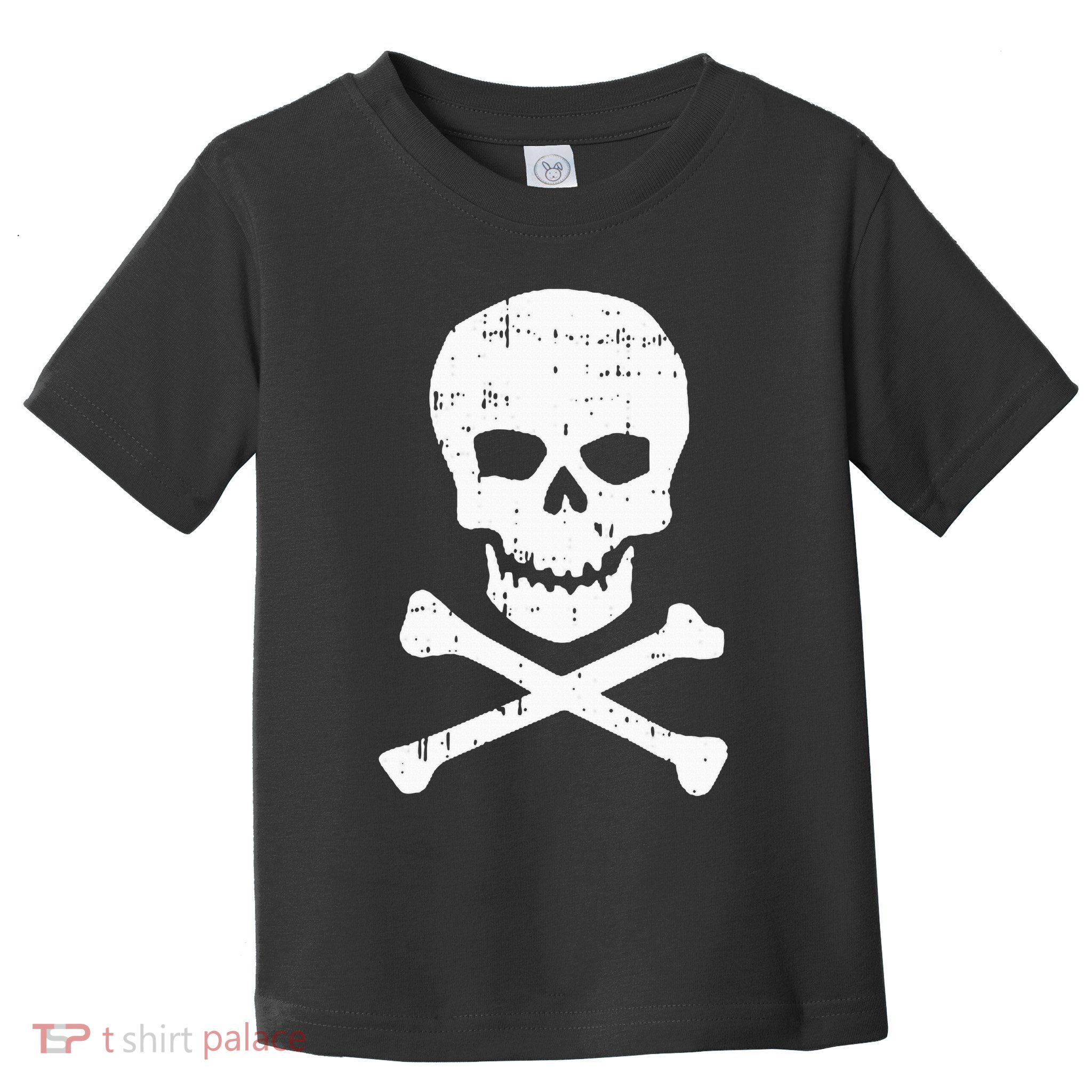 Skull Crossbones Pocket Halloween Costume Skeleton Bones Toddler T-Shirt
