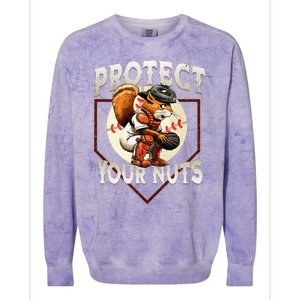 Squirrel Catcher Protect Your Nuts Baseball Colorblast Crewneck Sweatshirt