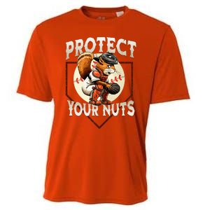 Squirrel Catcher Protect Your Nuts Baseball Cooling Performance Crew T-Shirt