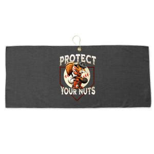 Squirrel Catcher Protect Your Nuts Baseball Large Microfiber Waffle Golf Towel