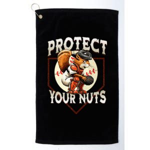 Squirrel Catcher Protect Your Nuts Baseball Platinum Collection Golf Towel