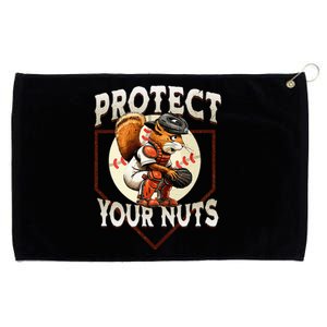 Squirrel Catcher Protect Your Nuts Baseball Grommeted Golf Towel