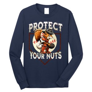 Squirrel Catcher Protect Your Nuts Baseball Long Sleeve Shirt