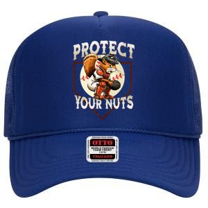 Squirrel Catcher Protect Your Nuts Baseball High Crown Mesh Back Trucker Hat