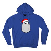 Santa Cat Pocket Funny Cute Cat Mom Dad Christmas Gift Hoodie