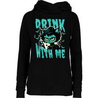 Spooky Cat Party Womens Funnel Neck Pullover Hood