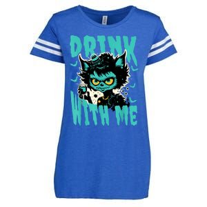 Spooky Cat Party Enza Ladies Jersey Football T-Shirt