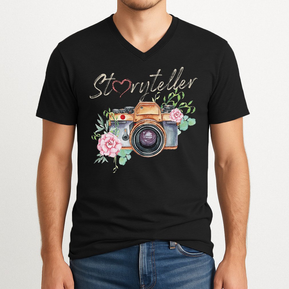 Storyteller Camera Photography Photographer Cameraman Ideas V-Neck T-Shirt