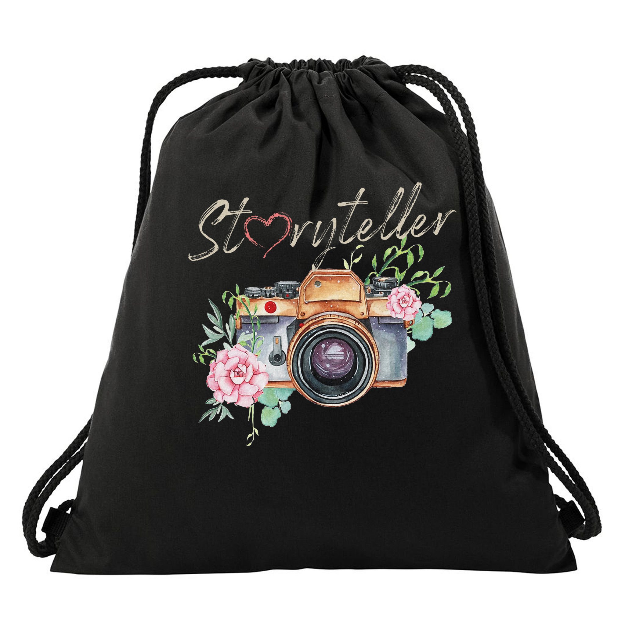 Storyteller Camera Photography Photographer Cameraman Ideas Drawstring Bag