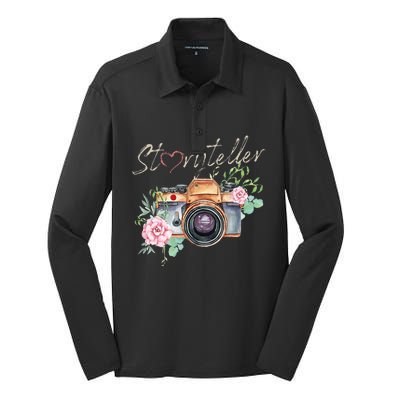 Storyteller Camera Photography Photographer Cameraman Ideas Silk Touch Performance Long Sleeve Polo