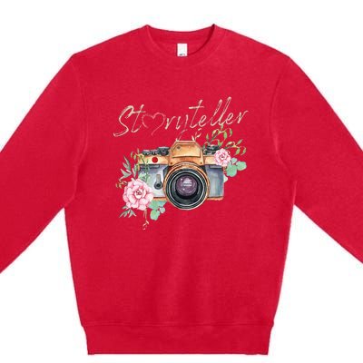 Storyteller Camera Photography Photographer Cameraman Ideas Premium Crewneck Sweatshirt