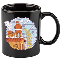Santa Claus Peeing On Roof Funny Holiday Christmas 11oz C Handle Ceramic Mug