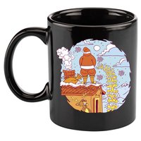 Santa Claus Peeing On Roof Funny Holiday Christmas 11oz C Handle Ceramic Mug