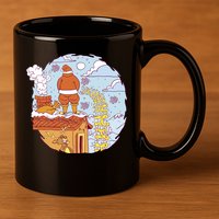 Santa Claus Peeing On Roof Funny Holiday Christmas 11oz C Handle Ceramic Mug