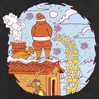 Santa Claus Peeing On Roof Funny Holiday Christmas 11oz C Handle Ceramic Mug
